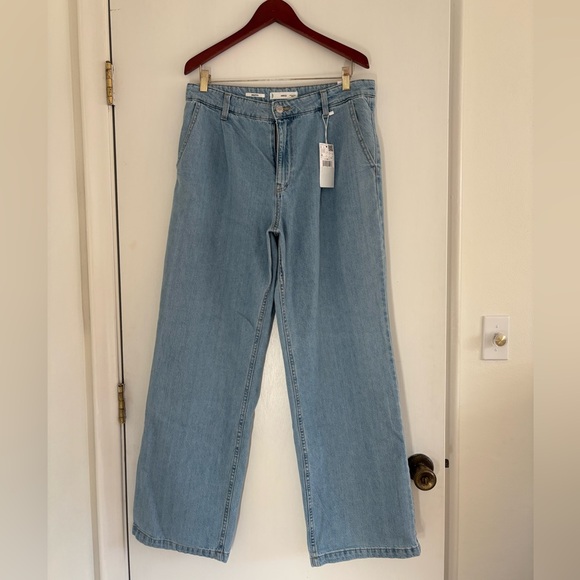 Mango Sky Blue Denim Trousers - Picture 1 of 4